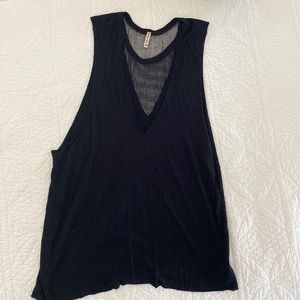 Black sleeveless tank
